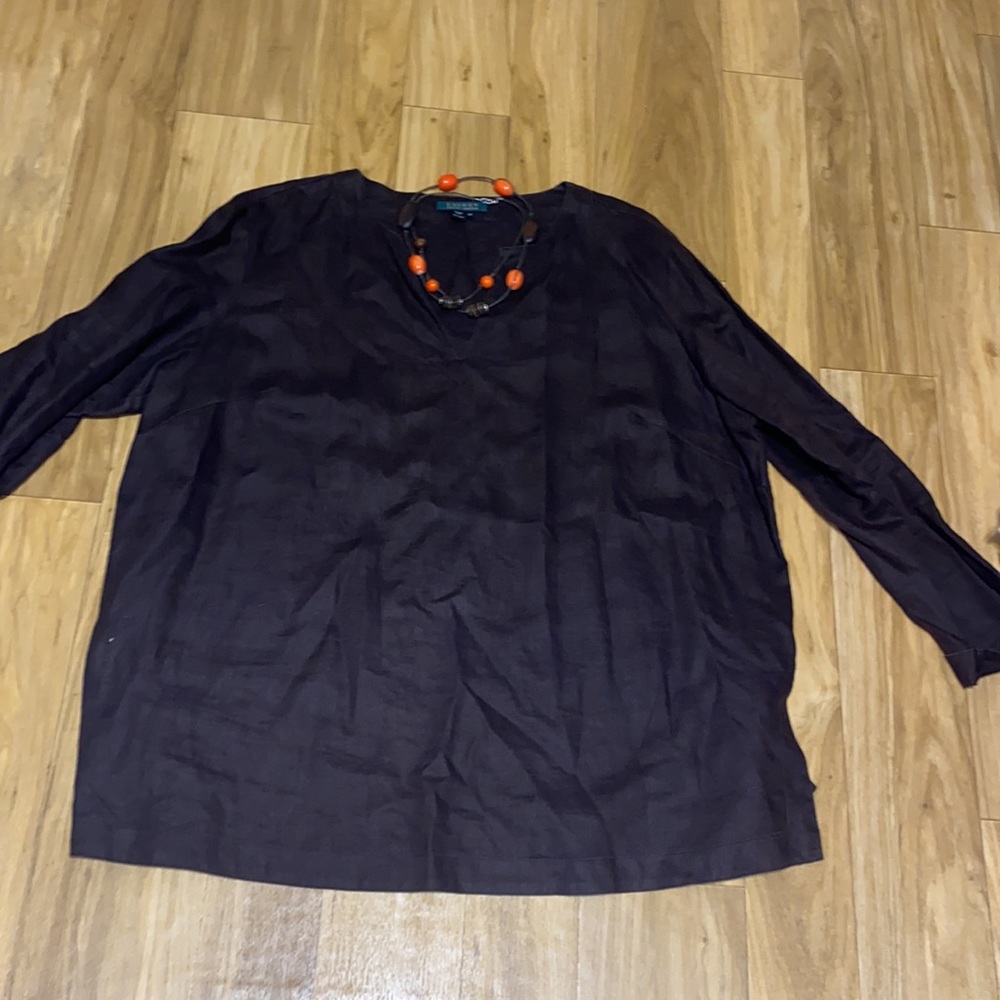 Gorgeous chocolate brown Ralph Lauren size 2x tunic